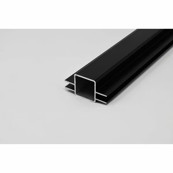 2-Way Extended Captive Fin Extrusion for 1/4in Panel Panel  Black, 84in L x 1in W x 1in H, Eztube, Mfr#: 100-270S BK QR 7